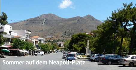 Main Square of Neapoli in summertime