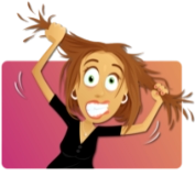 Hairdressing funny logo and link to the page